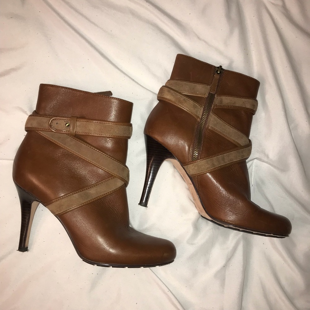 Leather ankle booties